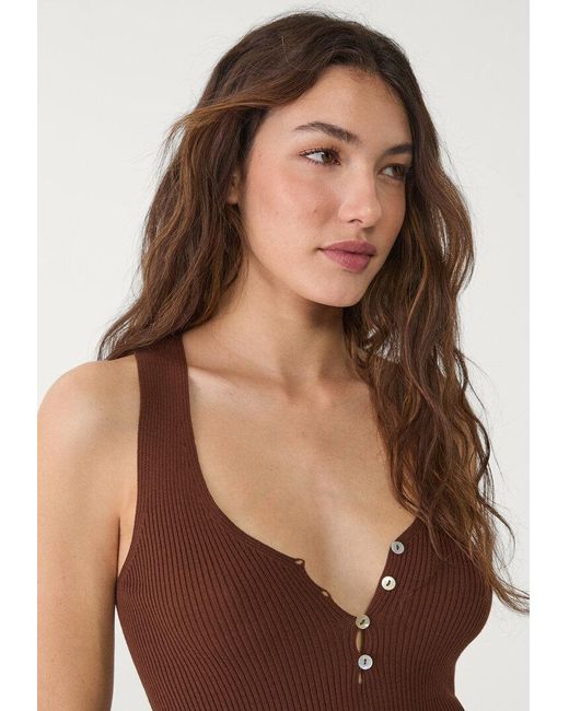 Top A Coste Con Bottoni di Stradivarius in Blue