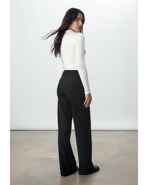 Pantaloni Eleganti Gamba Larga di Stradivarius in White