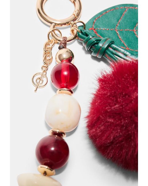 Portachiavi Con Charm Ciliegia E Perline di Stradivarius in Red