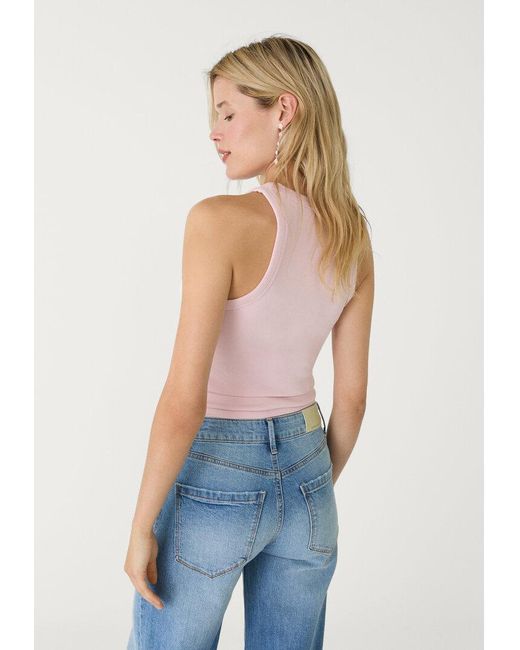 Top Basic Scollo Nuotatore di Stradivarius in Pink