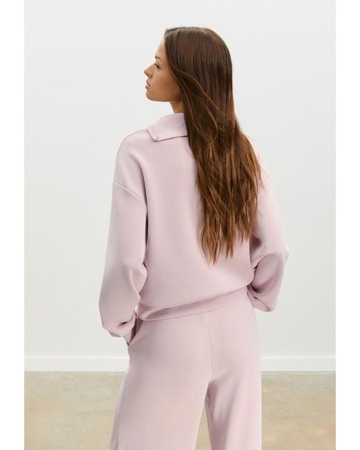 Felpa Con Cerniera Laterale Morbida Al Tatto di Stradivarius in Pink