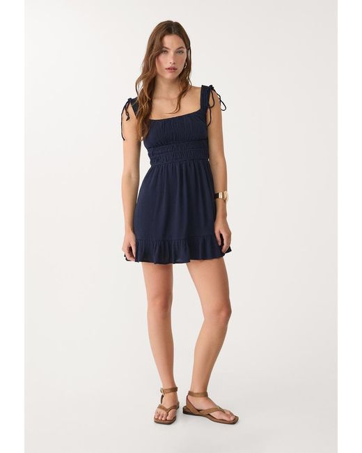 Vestito Corto Fluido di Stradivarius in Blue