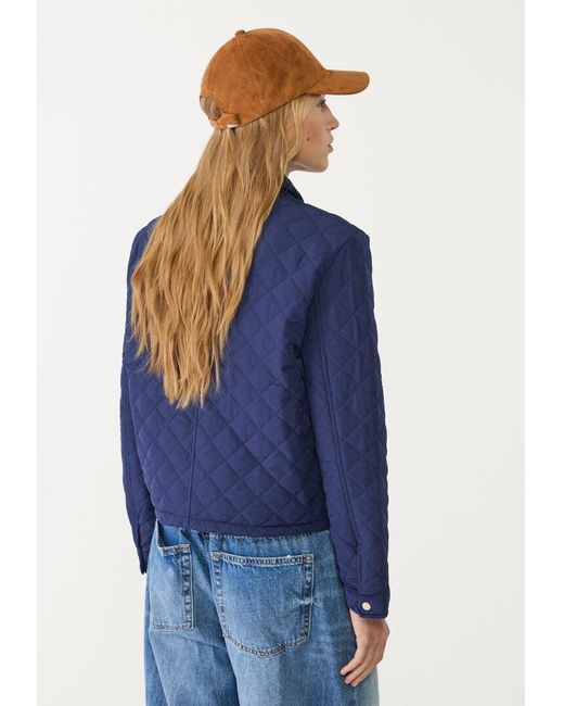 Giubbotto Imbottito Combinato Velluto A Costine di Stradivarius in Blue