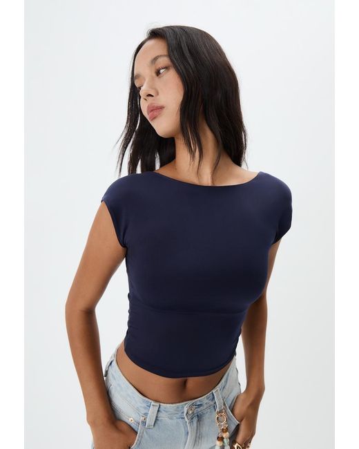 Maglietta Con Schiena Scoperta di Stradivarius in Blue