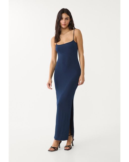 Vestito Lungo Con Bretelle di Stradivarius in Blue