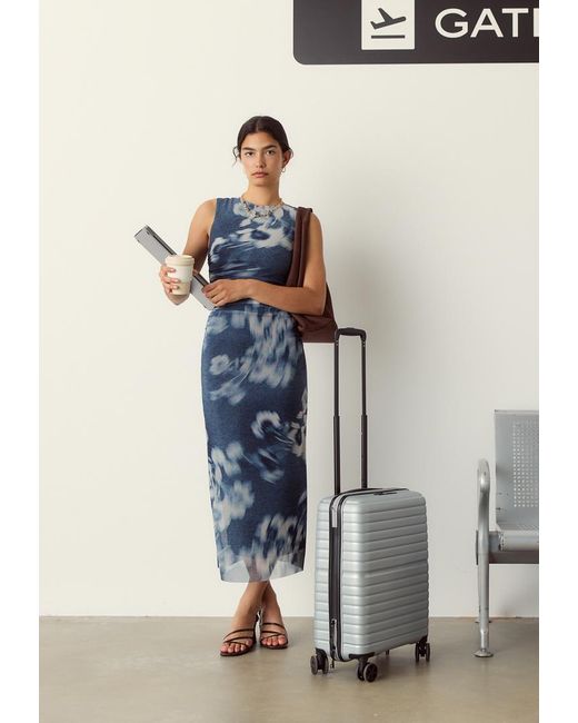Vestito Midi Stampato di Stradivarius in Blue