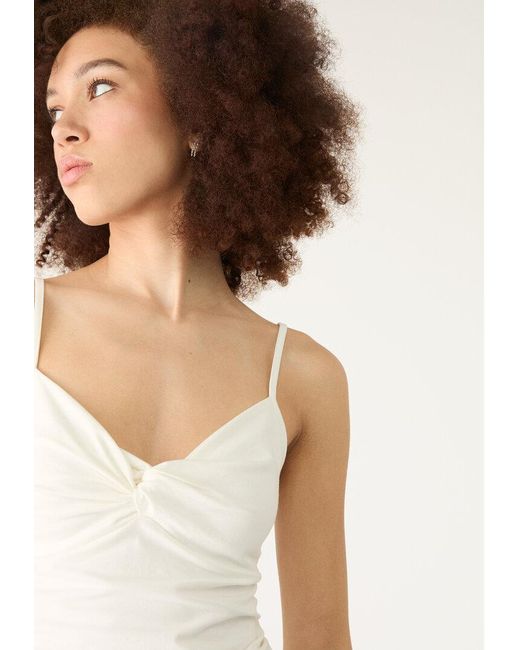 Canotta Con Nodo E Spalline di Stradivarius in Natural