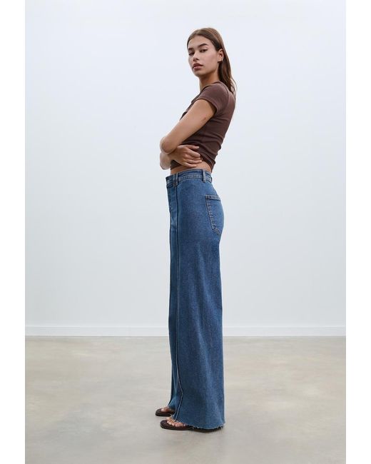 D63 Jeans Gamba Larga Cuciture di Stradivarius in Blue