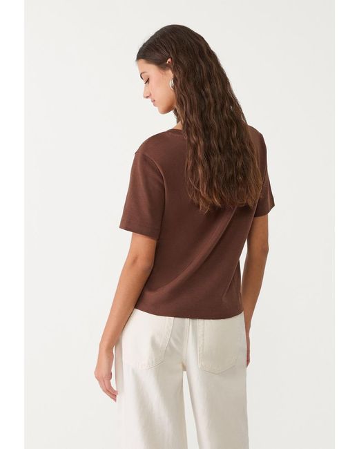 Maglietta Basic Regular Fit Heavy Weight di Stradivarius in Brown