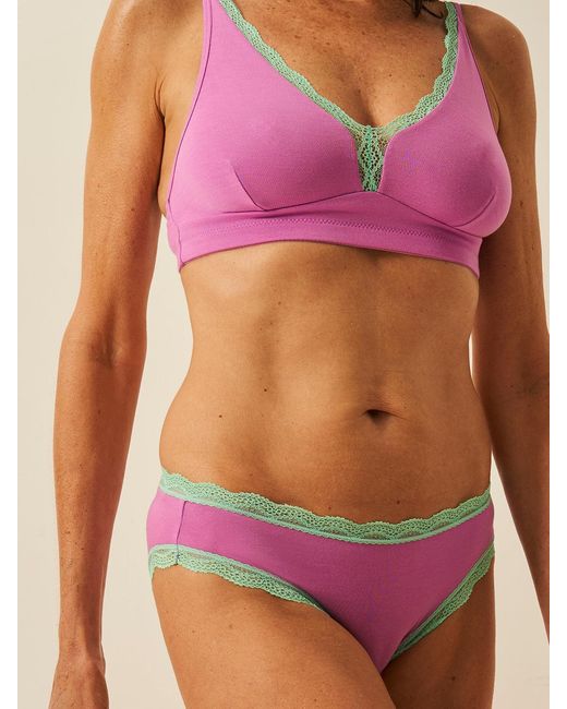 Stripe & Stare Purple Lace Plunge Bra