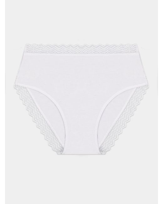 Stripe & Stare Brown Zigzag Lace High Rise Knicker
