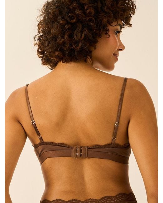 Stripe & Stare Brown Crossover Bra