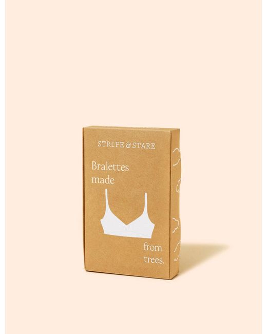 Stripe & Stare Natural Lace Plunge Bra