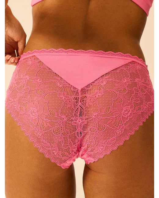 Stripe & Stare Pink Eco Lace High Rise Knicker Four Pack