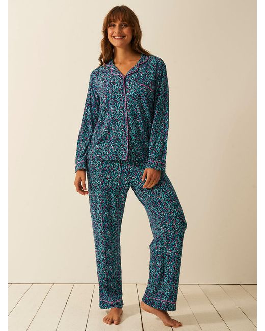 Stripe & Stare Blue Long Pyjama Set