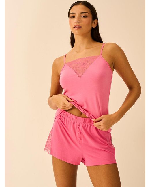 Stripe & Stare Pink Eco Lace Cami