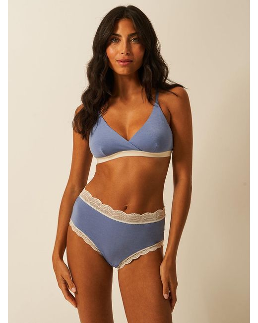 Stripe & Stare Blue High Rise Knicker Four Pack
