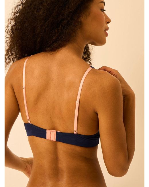 Stripe & Stare Blue Lace Plunge Bra