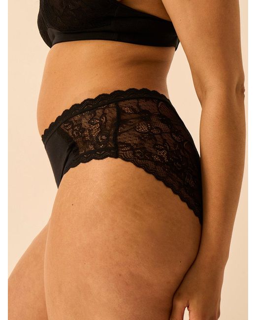 Stripe & Stare Black Eco Lace High Rise Knicker