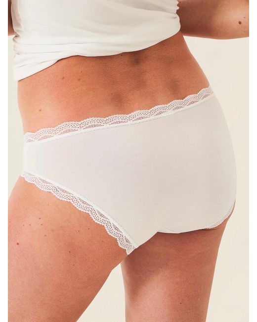 Stripe & Stare Brown White Lace Trim Knickers