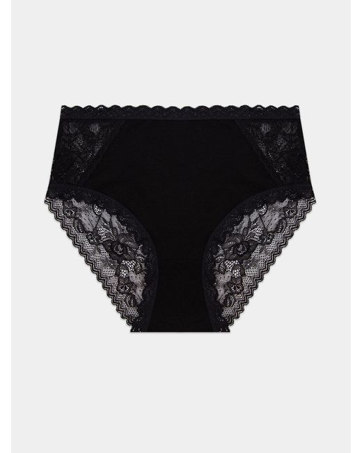 Stripe & Stare Black Eco Lace High Rise Knicker