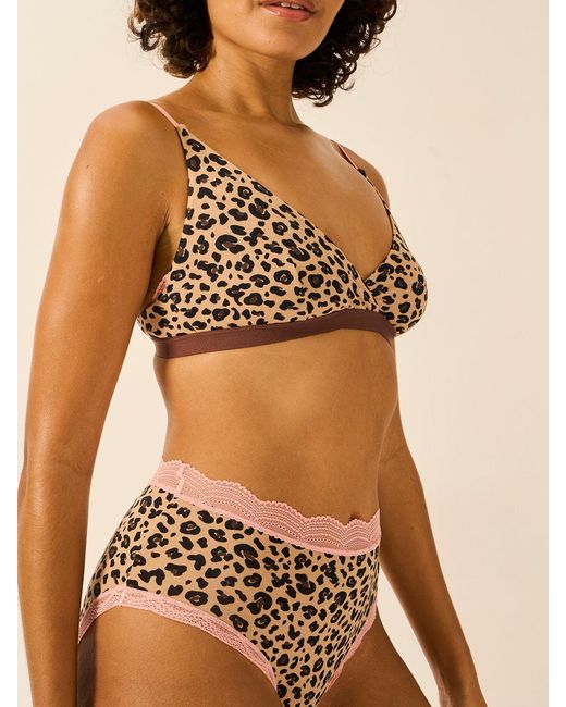 Stripe & Stare Brown Crossover Bra