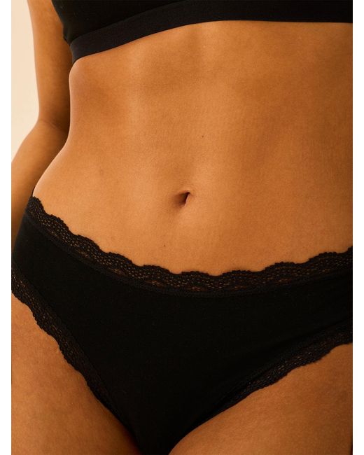 Stripe & Stare Black Mid Rise High Leg Knicker