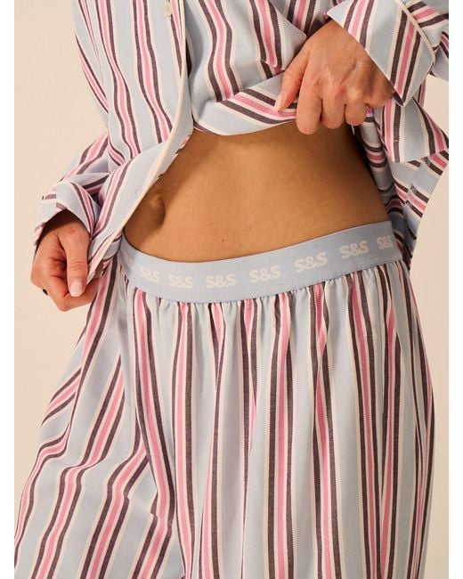 Stripe & Stare Natural Soft Brushed Woven Pyjama Bottoms