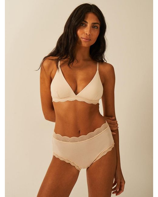 Stripe & Stare White Triangle Lace Bra