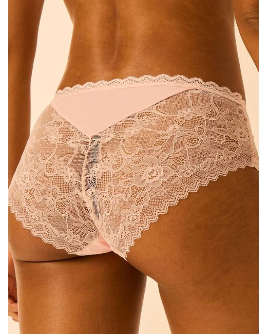 Stripe & Stare Pink Eco Lace High Rise Knicker Four Pack