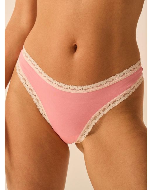 Stripe & Stare Pink Thong Four Pack