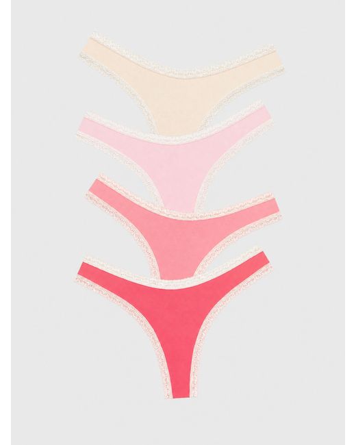 Stripe & Stare Pink Thong Four Pack