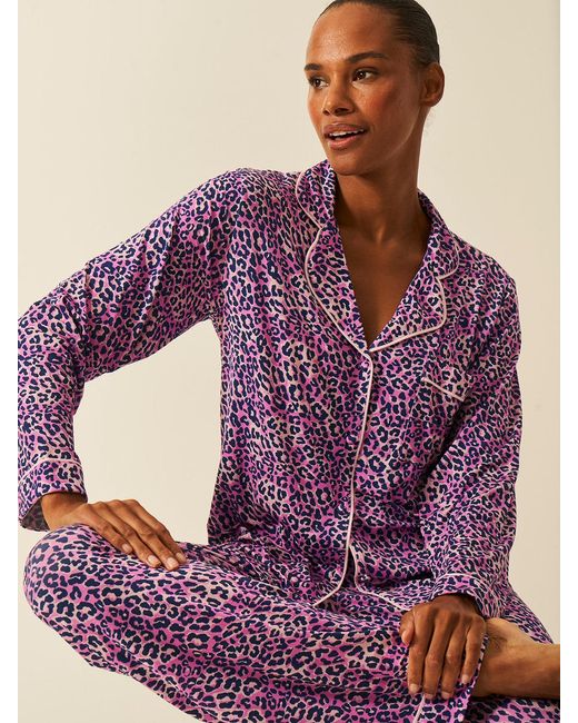 Stripe & Stare Purple Long Pyjama Set