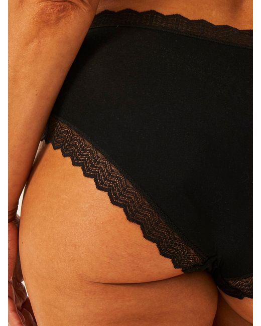 Stripe & Stare Black Zigzag Lace High Rise Knicker
