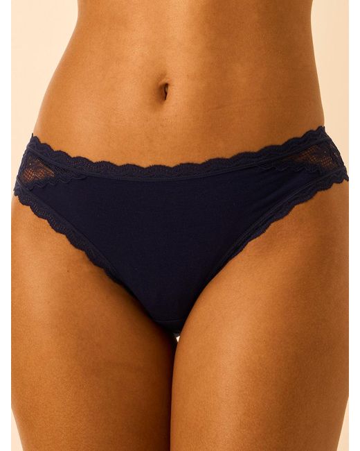 Stripe & Stare Blue Eco Lace Original Knicker Four Pack