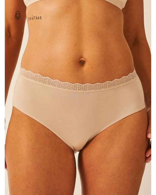 Stripe & Stare Brown Zigzag Lace High Rise Knicker