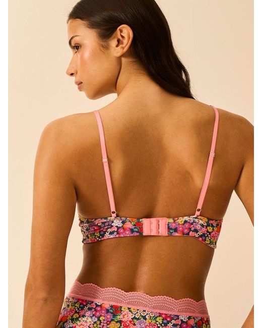 Stripe & Stare Multicolor Lace Plunge Bra