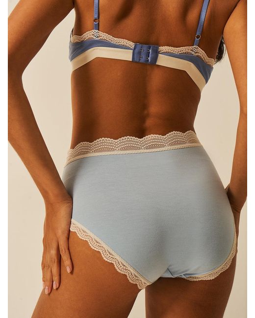 Stripe & Stare Blue High Rise Knicker Four Pack