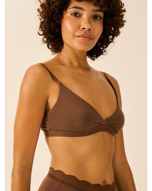 Stripe & Stare Brown Crossover Bra