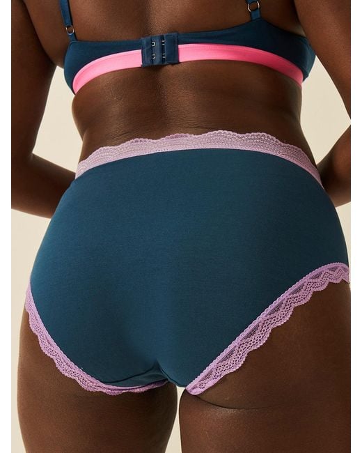 Stripe & Stare Blue Midnight Neon Purple High Rise Knickers