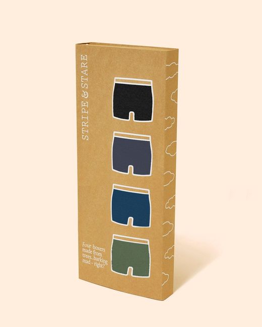 Stripe & Stare Green Boxer Four Pack