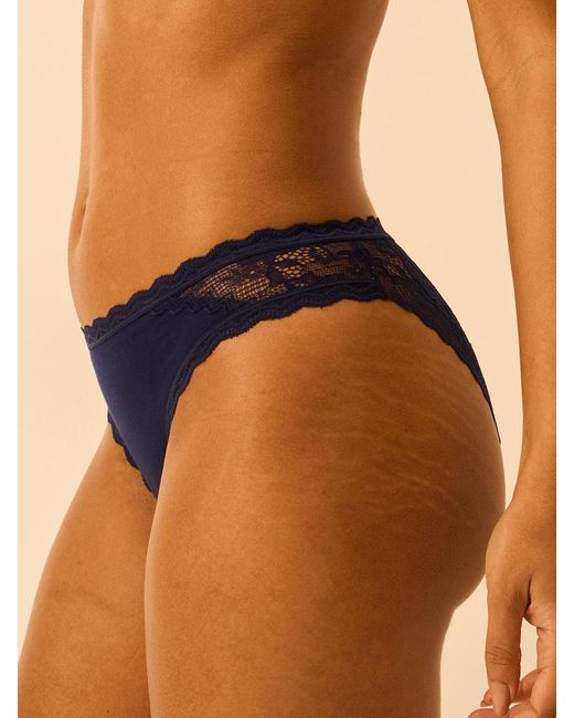 Stripe & Stare Blue Eco Lace Original Knicker Four Pack