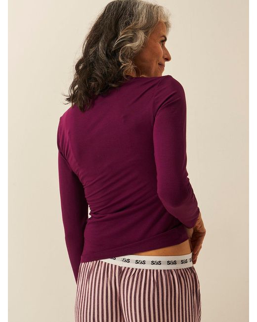 Stripe & Stare Purple Long Sleeve Under Layer Top