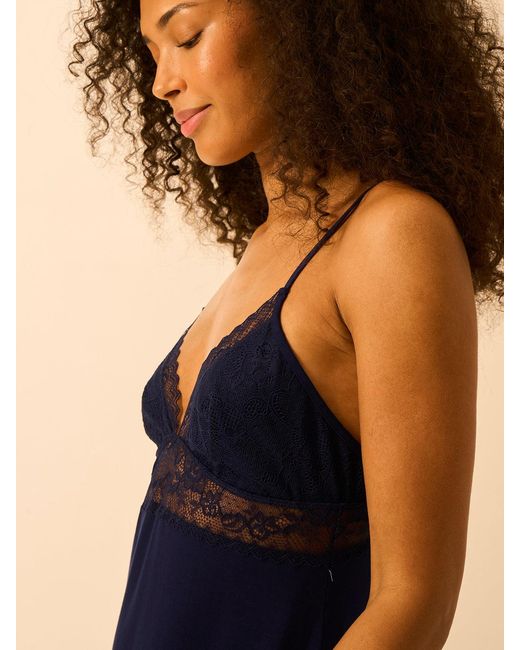 Stripe & Stare Blue Eco Lace Slip Dress