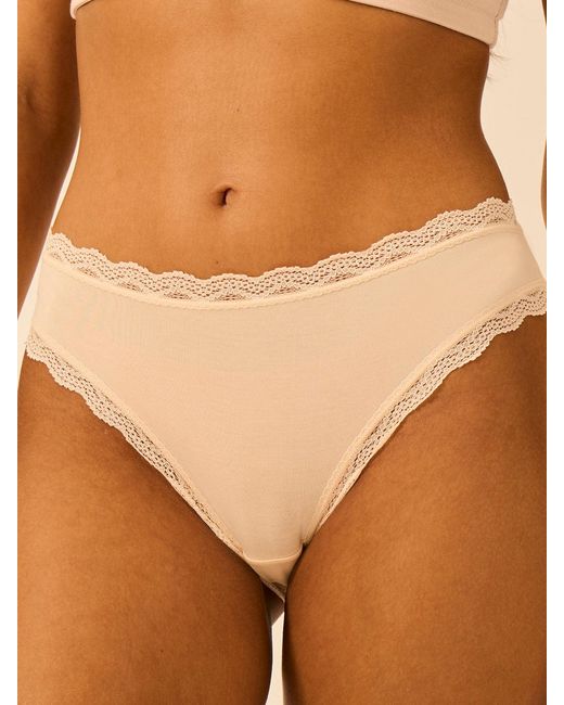 Stripe & Stare Brown Mid Rise High Leg Knicker