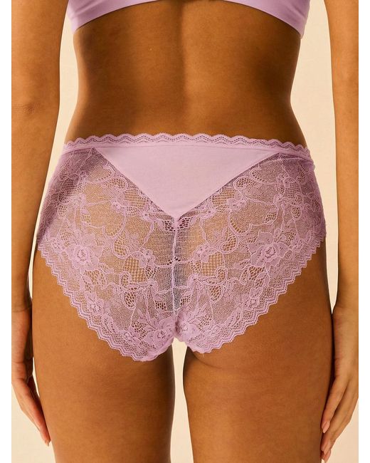 Stripe & Stare Pink Eco Lace High Rise Knicker Four Pack