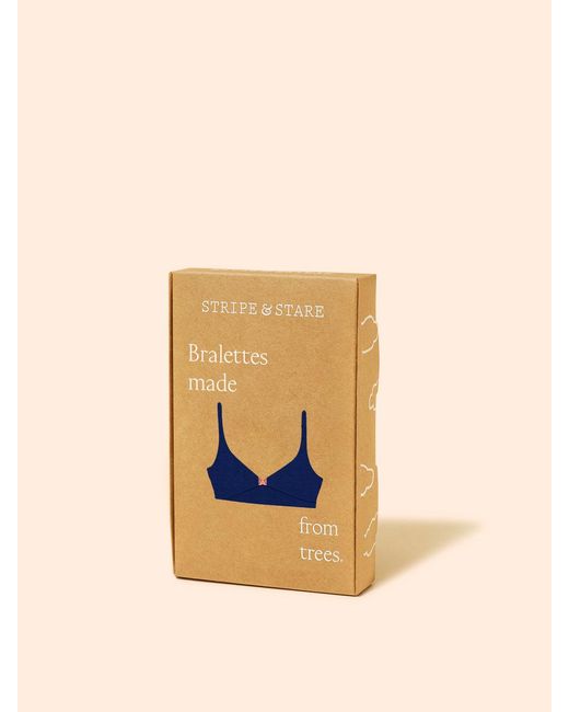 Stripe & Stare Blue Lace Plunge Bra