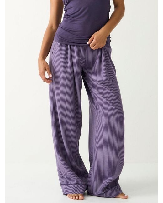 Stripe & Stare Purple Soft Brushed Woven Pyjama Bottoms