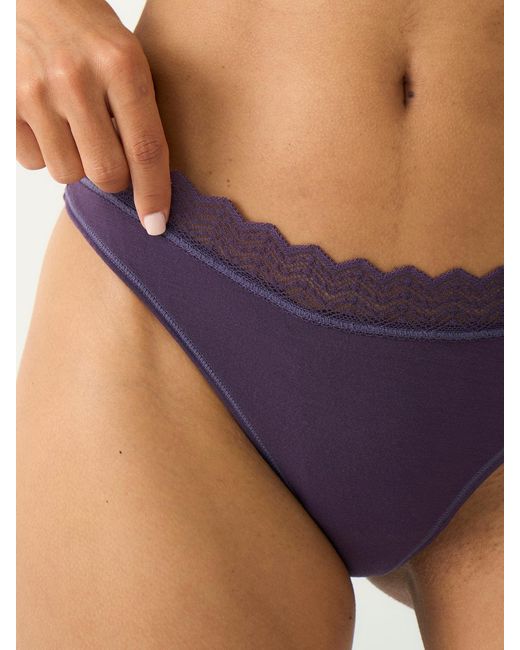 Stripe & Stare Blue Zigzag Lace Thong