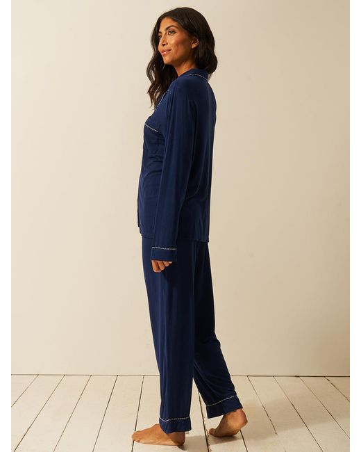 Stripe & Stare Blue Long Pyjama Set